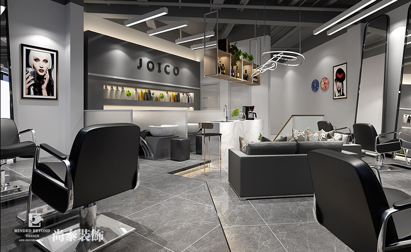 120平米极简美发造型空间装饰设计 | 奥园美发沙龙